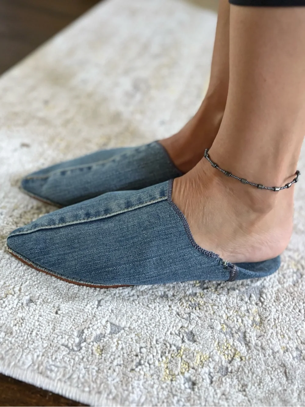Brother Vellies Denim Moroccan Babouche Mules